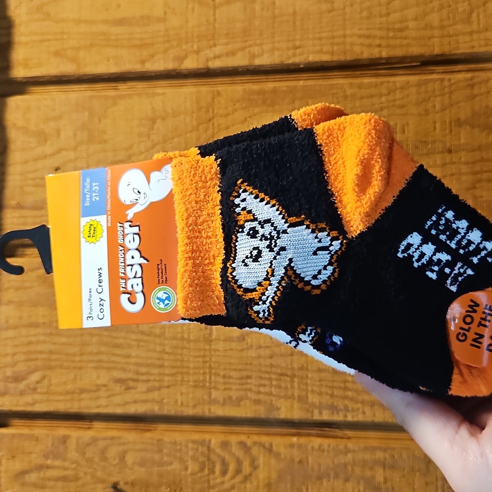 CASPER THE FRIENDLY GHOST 3 PK SOCKS: NEW WITH TAGS: SIZE 2T/3T